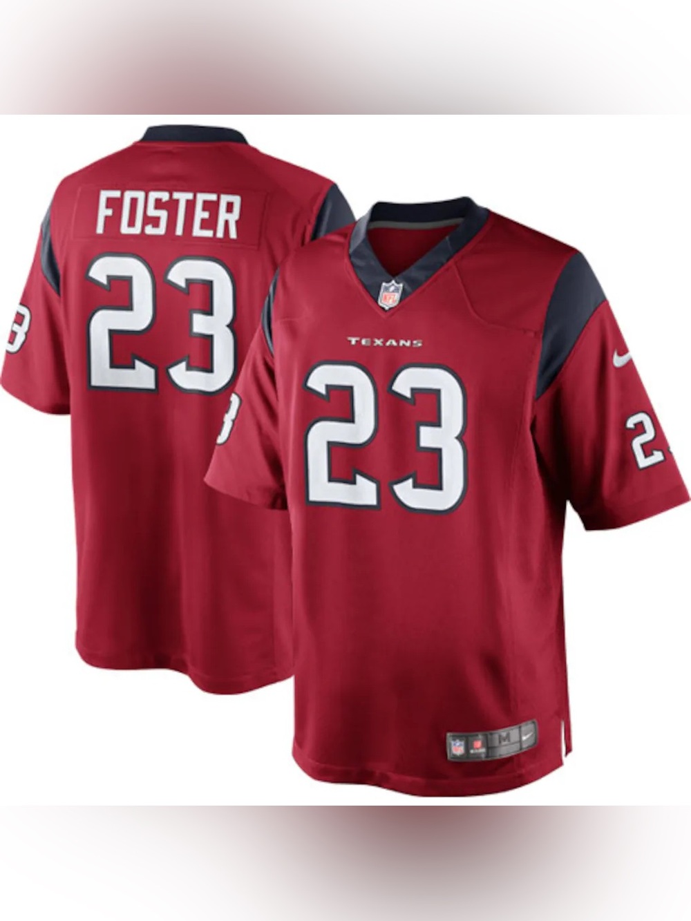 NFL Houston Texans Red #23 Arian Foster Game Jersey with White Numbers